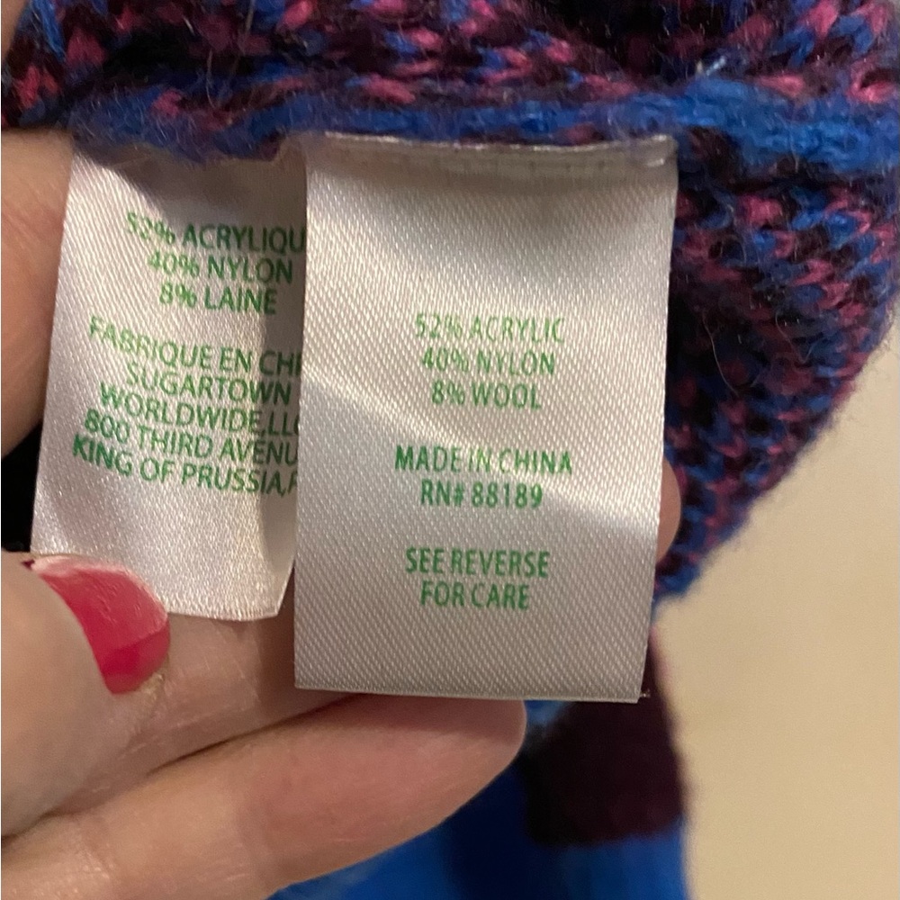 Lilly Pulitzer Blue Crewneck Sweater with Pink and Black Floral Print - Picture 5 of 6